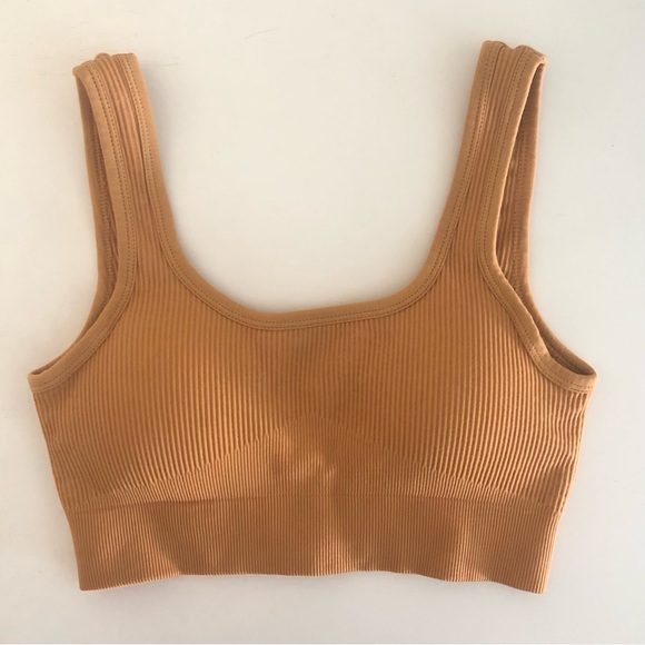Orange Ribbed Sports Bra - Picture 6 of 6
